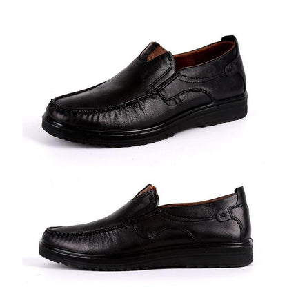 Men's Casual Genuine Leather Shoes Breathable Comfortable Men's Loafers Business Oxford Leather Flats Shoes Breathable Dad Shoes