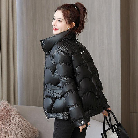 Winter Down Cotton-padded Jacket Women's Short Bright-faced Cotton-padded Jacket Korean Fashion Students Loose Small Padded Jacket Thick Coat