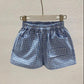 Boy's Summer Suit Two-piece Suit for Children Korean Version of Children's Cotton Plaid Hooded Two-piece Suit