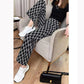 Wide Leg Pants Women's High Waist Vertical Printed Pants Spring and Autumn Loose Thin All-match Straight Casual Trousers