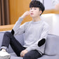 Knitted Man Sweater Fashion Men Casual Autumn Mens Sweaters Fake Shirt Collar Warm Winter Pull Homme