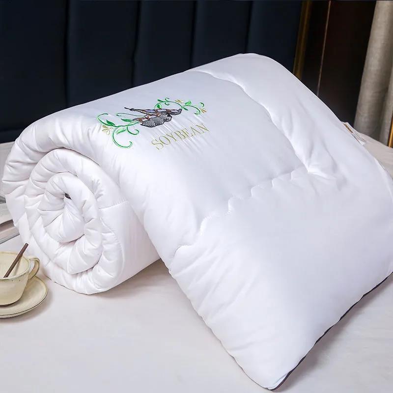 Four Seasons Soy Fiber Quilt Spring and Autumn Quilt Summer Cool Air Conditioning Quilt Thicken Warm Quilt Student Bedding