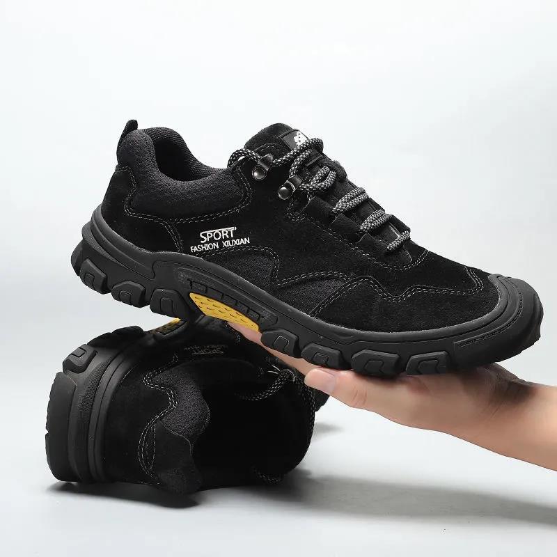 Mountaineering Men's Shoes Winter Plus Velvet Warm Outdoor Casual Leather Shoes Leather Non-slip Wear-resistant Men's Sports Shoes