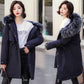 Parkas Cotton Jacket Women's Mid-length Winter Korean Version of The Large Fur Collar Loose Large Size Plus Velvet Ins Style