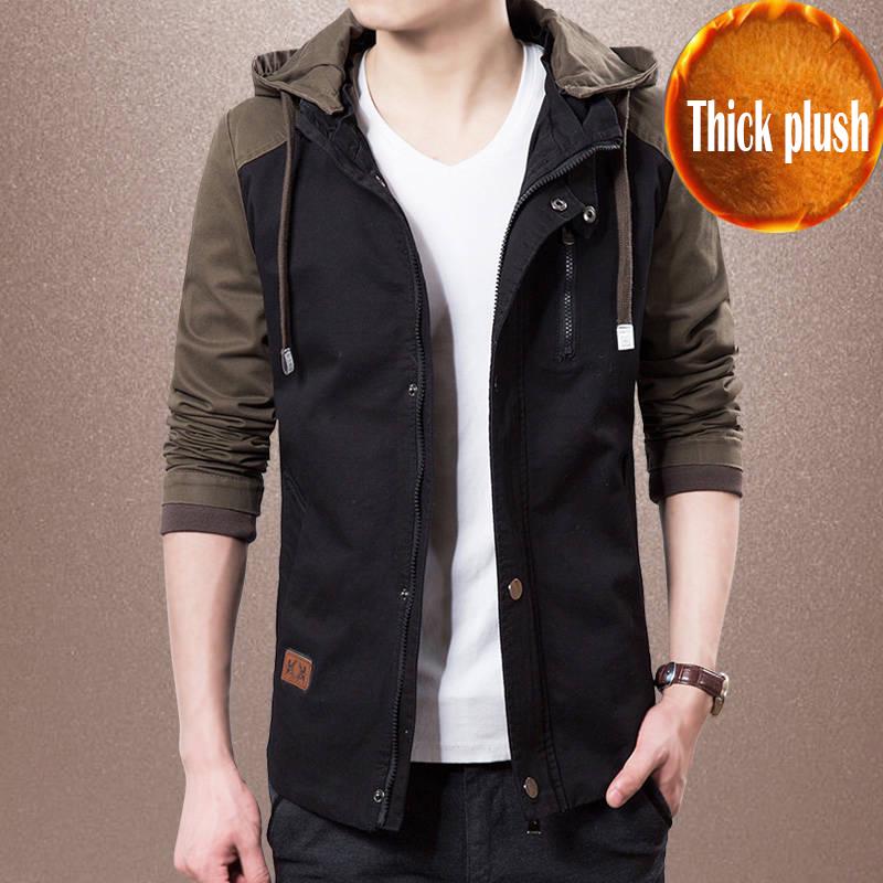 Autumn Mens Jacket Stand Collar Windbreaker Male Hooded Baseball Jackets Casual Plus Size M-4XL