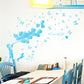 [Love balloon girl] wall stickers removable PVC transparent film blue love wallpaper