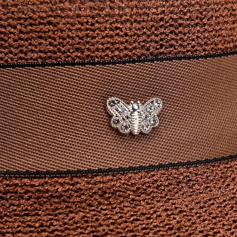 Women's Bow Flower Cotton Linen Cap Spring Summer Fisherman Hat All Match Floral Diamond Cap Windshield Sun Hat Elegant Pot Cap