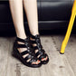 Women 'S Sandals Leather Sandal Black Casual Shoes Low Heels Summer Genuine Leather Gladiator Sandals Boots Women Shoes