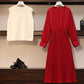 Suit Dress Women Autumn and Winter 2021 Slim Long-sleeved Pleated Mid-length Shirt Dress