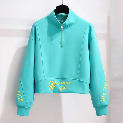 Vintage Solid Girl's Pullover Autumn Thick Warm Long Sleeve Hoodies Plus Size Loose Women Sweatshirts