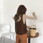 Autumn and Winter Women's V-neck Knitted Pullover Sleeveless Wild Vest with Retro Twist Bottoming