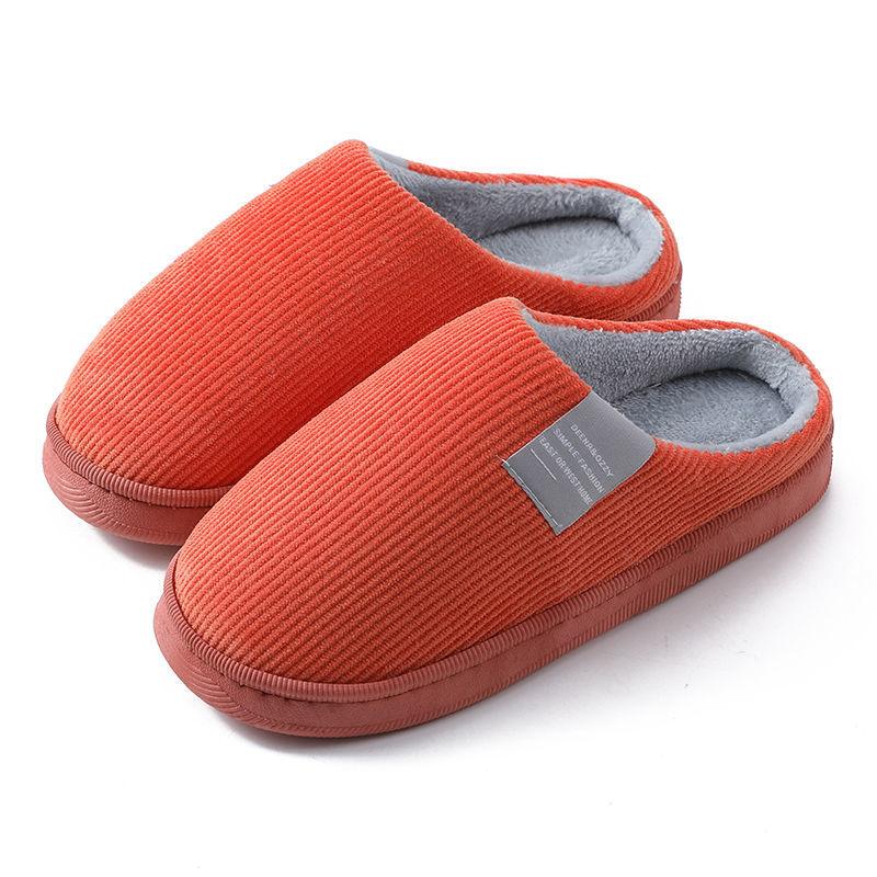 Women Autumn and Winter Cotton Slippers Indoor Non-slip Soft Bottom Warmth Month Shoes Simple Plush Half-pack with Floor Mop