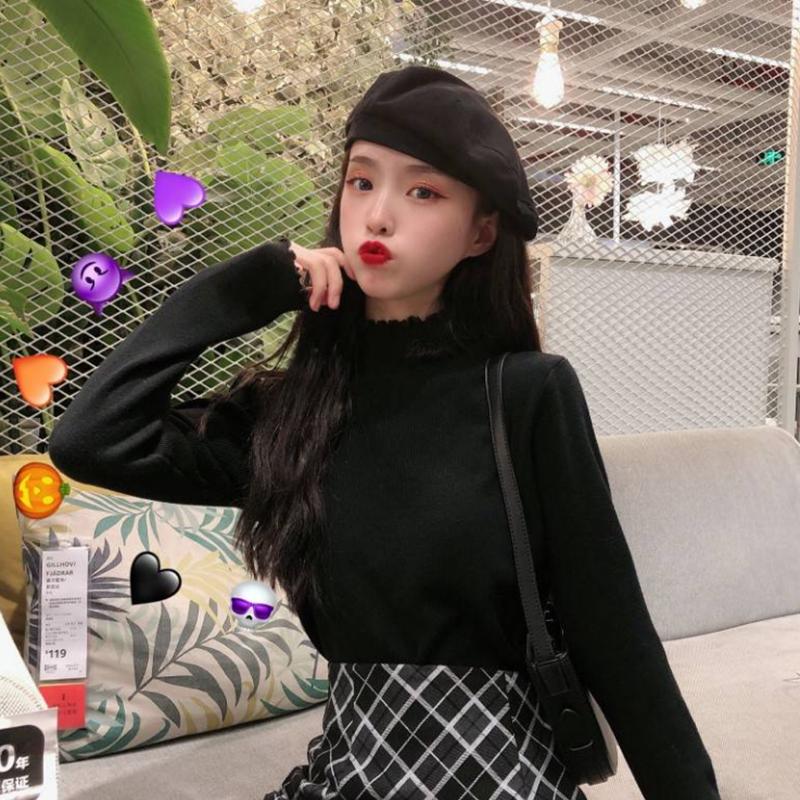 Pofulove Little Man Wild Fungus Bottoming Sweater Sweater  Fashion Outerwear Western-style