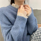 Pofulove loose candy-colored round neck sweater women's hedging long-sleeved wild college style bottoming shirt