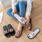 Slippers Women Summer Outing Fashion Gold Chain Sandals and Slippers Outer Wear Western Style Thick Soles
