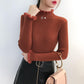Winter Plus Velvet Thick Sweater Bottoming Shirt Women's Solid Color Slim Thin Warm Sweater Women