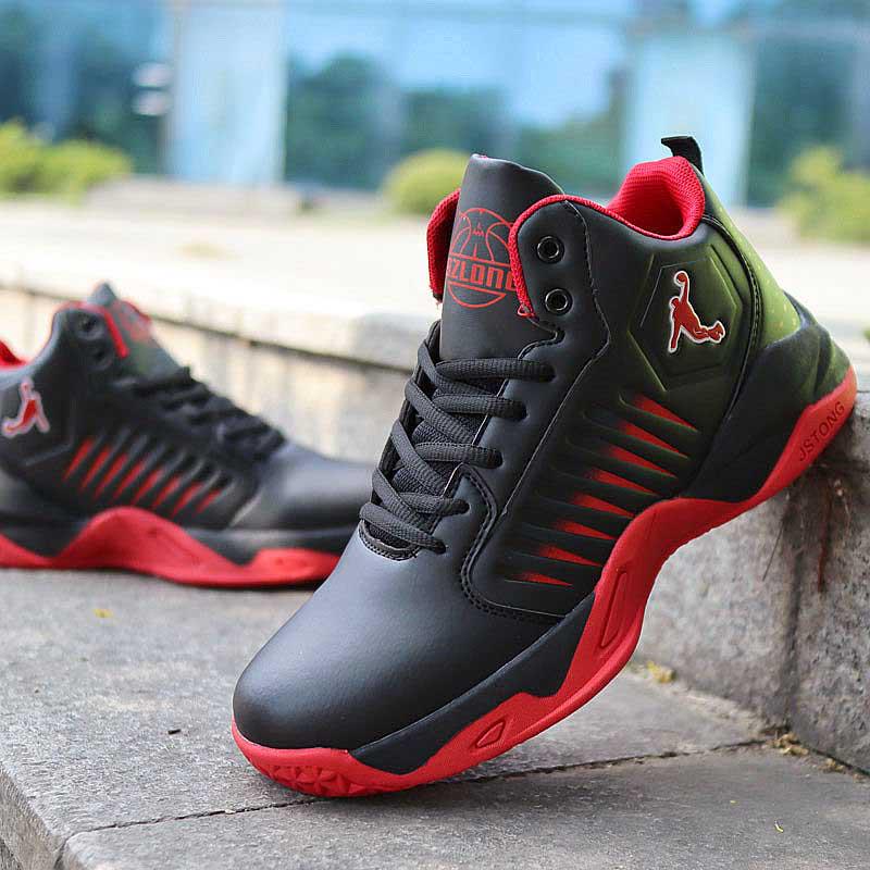 Size 39-45 Men Leather Sneakers Wear-resistant Basketball Shoes Deodorant Lightweight Running Shoes