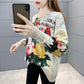 Peacock Pattern Pullover Sweater Women Fall/winter Ethnic Style Print Knit Sweater Outer Wear Jumper Tops