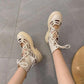 Net Red British Style Hollowed Out Increased Martin Boots Women's Summer Thin Short Boots Trendy All-match Breathable Sandals