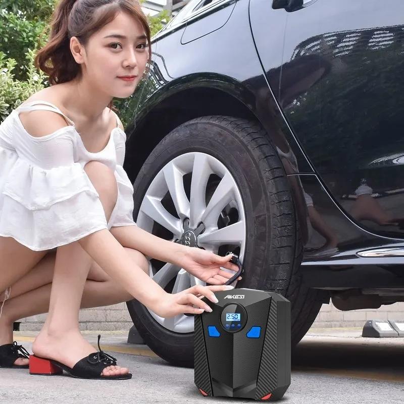 Meter/digital Display Car Air Pump Portable Tire Pressure Monitor Multi-function Air Pump Cigarette Lighter Head