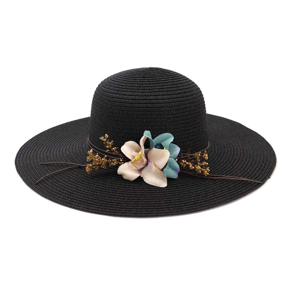 Hat Women Wide Brim Floppy Straw Sun Hat Sea Beach Foldable UV Protect Caps