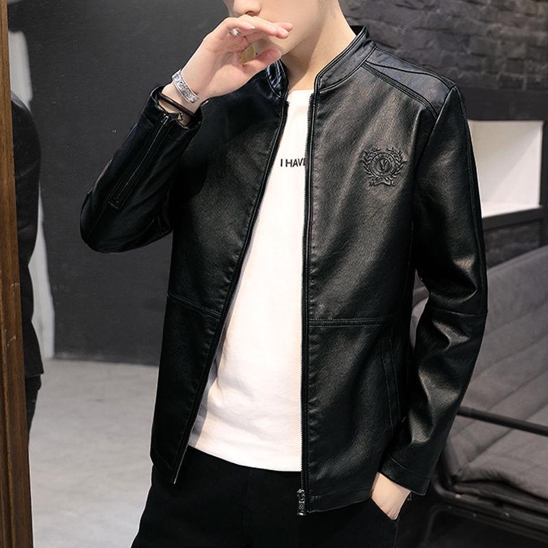 Autumn and Winter Men's Leather Jacket Motorcycle Jacket Men's Shirt Casual Leather Jacket