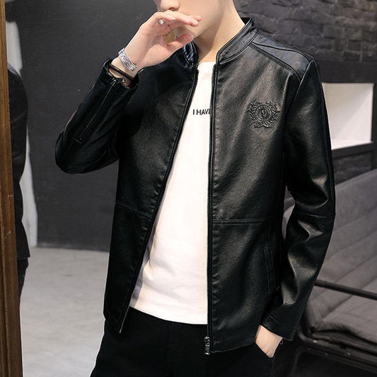 Autumn and Winter Men's Leather Jacket Motorcycle Jacket Men's Shirt Casual Leather Jacket