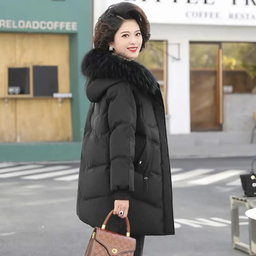Mother's Winter Jacket Middle-aged and Elderly Down Padded Jacket Women Mid-length Padded Jacket Ladies Padded Jacket