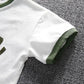 Children's Suit Summer Thin Boys' Korean Printed Letter Dinosaur Loose T Shirt Casual Pants Leggings Two Piece Set