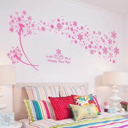 [Wall sticker ]Snowflake Dandelion Wall Stickers For Kids Rooms Baby Room Bedroom Kitchen Toilet Sti
