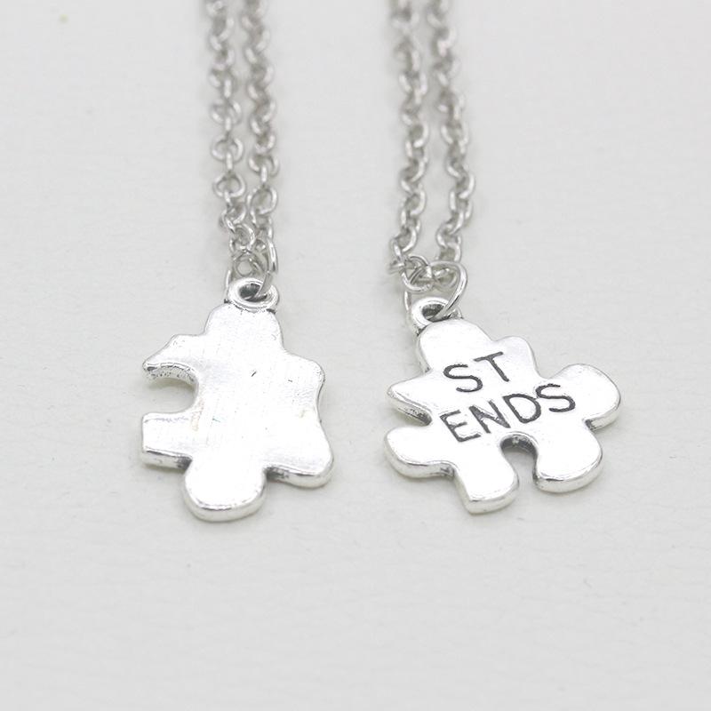 Best Friends Pendant Necklace Two-Piece Splicing Necklace Jewelry