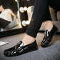 Glossy leather leopard head peas shoes men's full drag trend fashion wild shoes Korean men's shoes