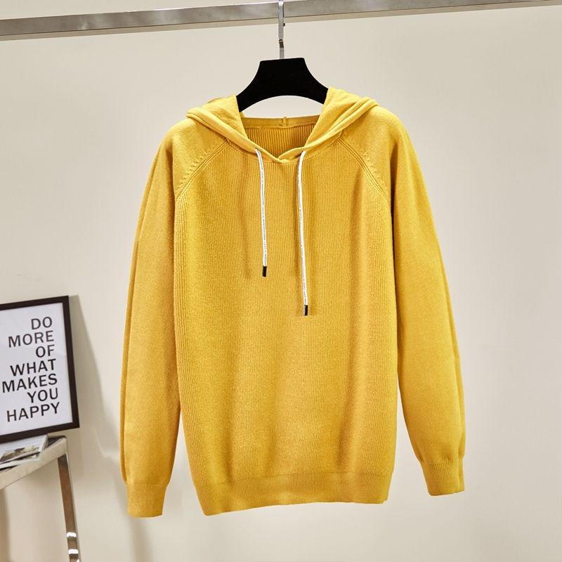 Pofulove Pullover Sweater New Lazy Sweater Short Coat Women Hooded Sweater Women Korean Loose