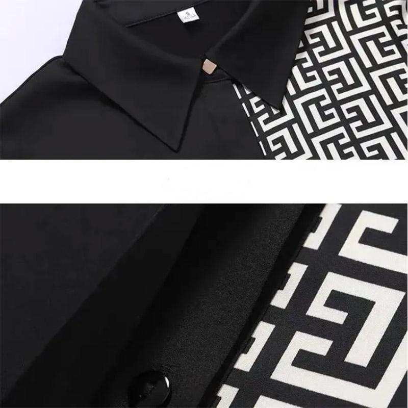 Large Size Satin Chiffon Shirt Women's Long-sleeved Simple Western Style Is Thin Mother Style Temperament All-match Small Shirt