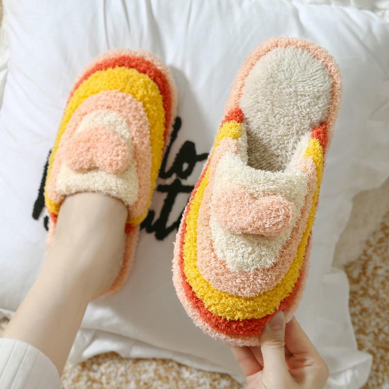 Autumn and Winter Pure Soles Cotton Shoes Indoor Dressing Plain Furry Shoes Fashion Casual Trend