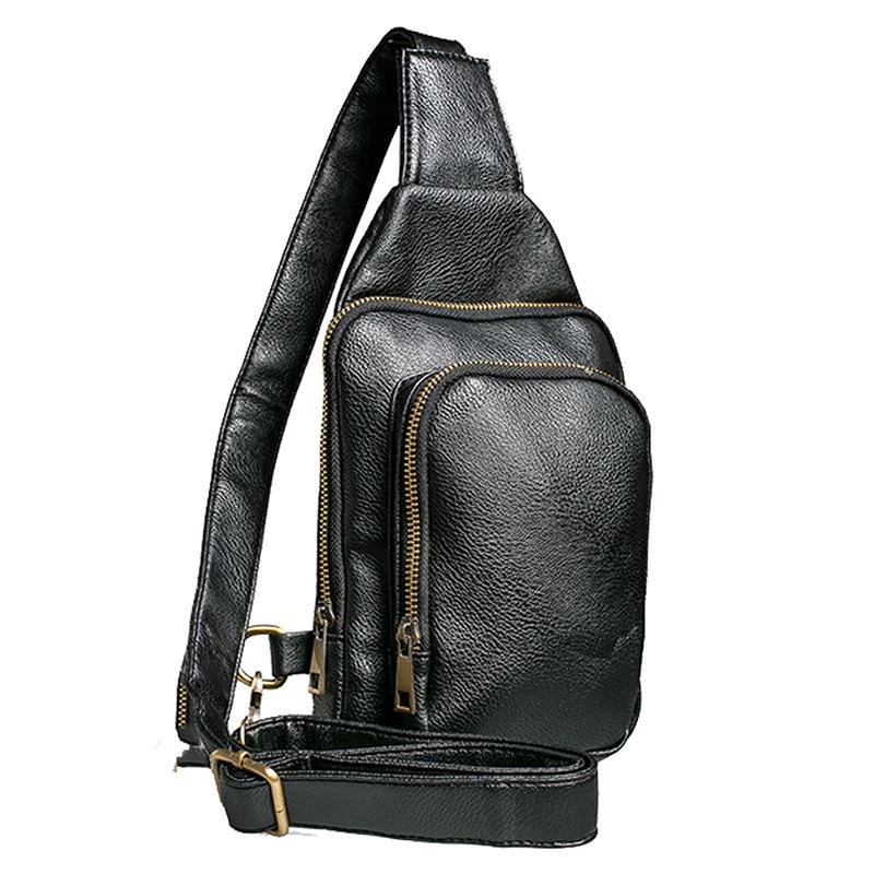 Chest Bag Men's Waterproof Multi-layer Zipper Solid Color Messenger Bag Outdoor Sports Shoulder Bag