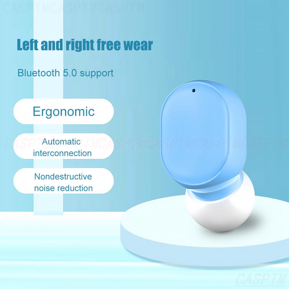 Wireless Bluetooth Earphone 5.0 Mini Cute Single In-ear Earbuds Noise Reduction Hifi for Smart Phone