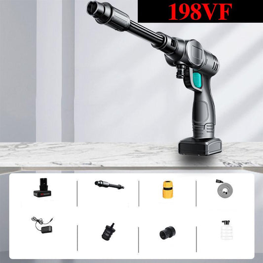 198VF Powerful High Pressure Water Gun Electric Wireless Car Washer Portable Car Wash Tool 13800mAh