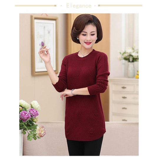Female Medium Long Autumn Winter Loose Plus Size Tops Ladies Inside Set Thick Knit Women