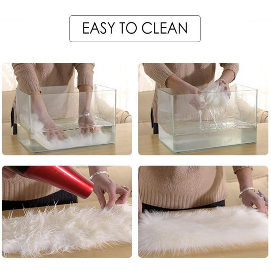 Faux Sheepskin Fluffy Cushion, Love Carpet, Living Room Lint-free Carpet 30x30/40x50cm