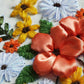 Ribbon Embroidery Small Painting Kit Non-finished Product 30X30CM Three-dimensional Cross Stitch Autumn Color Pine Cone Embroidery