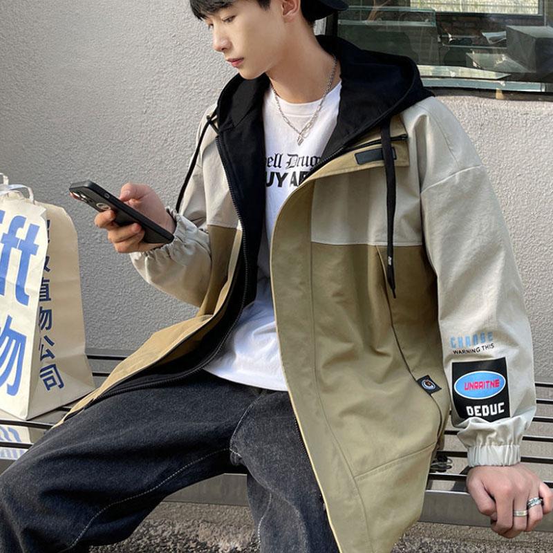 Spring & Fall Men Coat Korean Style Loose Jacket Casual Hooded Windbreaker Trend Student Top