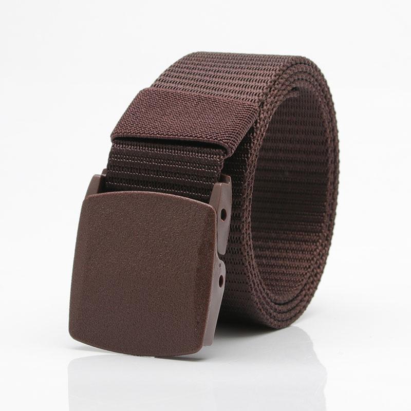 Nylon Belt Student Military Training Pants with Breathable Plastic Buckle Decorative Belt