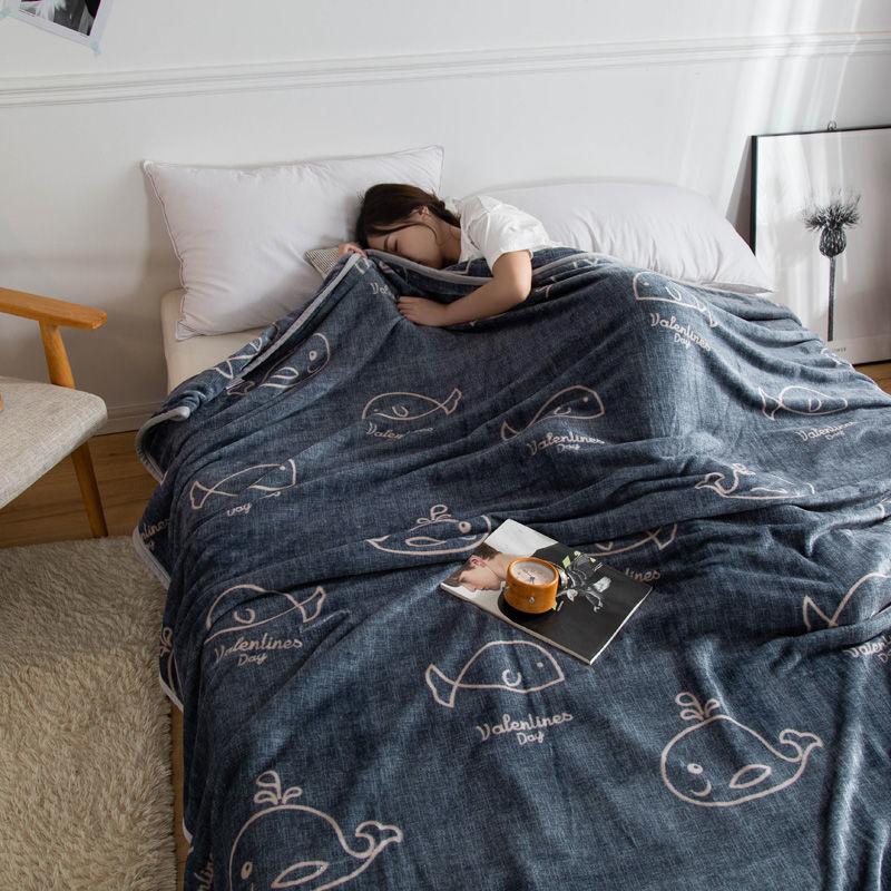Winter Thickened Flannel Blanket Quilt Blanket Double-sided Fleece Bed Sheet Single Coral Fleece Blanket Bunk Bed Sheet Office Leisure Cover Blanket