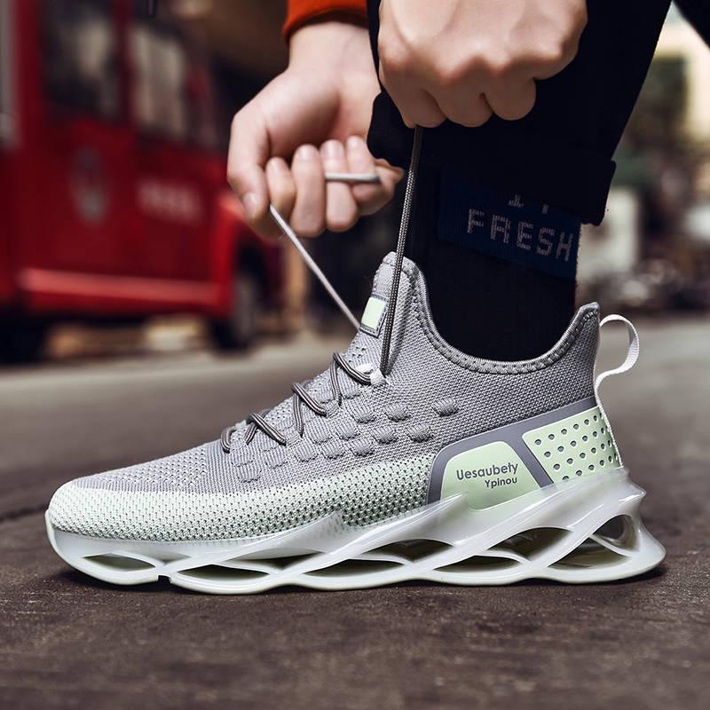 Men's  Ins Sneakers Aj Shoes Knife Edge Mesh Shoes grey Shoes Increase Student Running Shoes