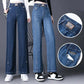 Blue Wide Leg Jeans Women's Spring and Autumn High Waist Drape Women's Trousers Women's Korean Style Loose and Thin Straight Pants