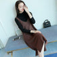 Spring and Autumn Loose Sleeveless Vest Pullover V-neck Mid-length Suspender Skirt Fashion Simple Female Suspender Skirt