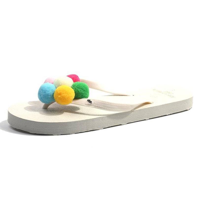 Flip-flops Female Slippers Summer Flat-bottomed Students All-match Flowers Outside Wear Seaside Vacation Non-slip Beach Sandals