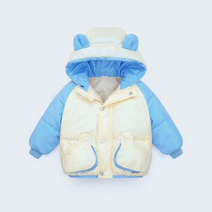Winter Children's Down Jacket White Duck Down Wash-free Thickened Small Ears Boys and Girls Middle and Small Children Baby Warm Jacket