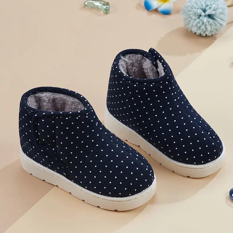 Children's Cotton Slippers Winter Plus Velvet Thickening Children's Indoor Home Non-slip Warm Shoes